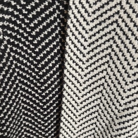 Leo & Nicole Black & White Chevron Open Front Cardigan Knit Fall Transitional - Picture 5 of 5